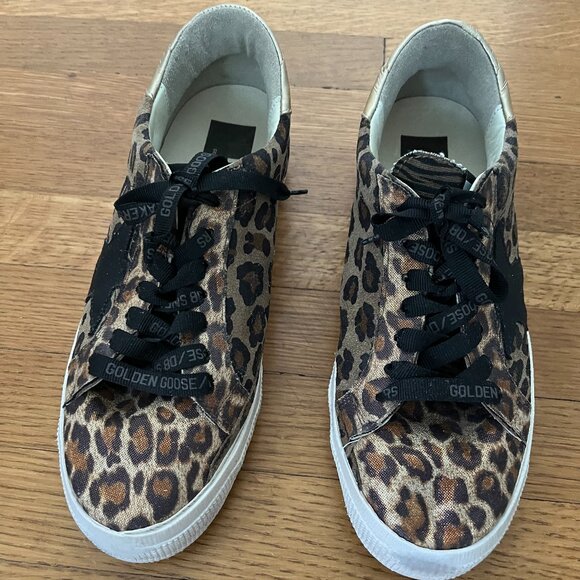 Golden Goose May Sneaker - Leopard Print - Women Italian Size 39/ U.S. 8 - Picture 1 of 7